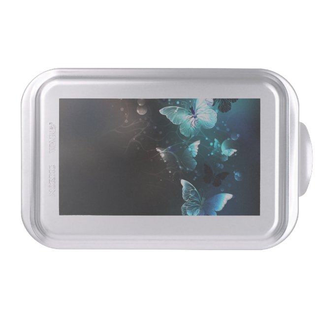 Mint Night Butterflies Cake Pan (Front)