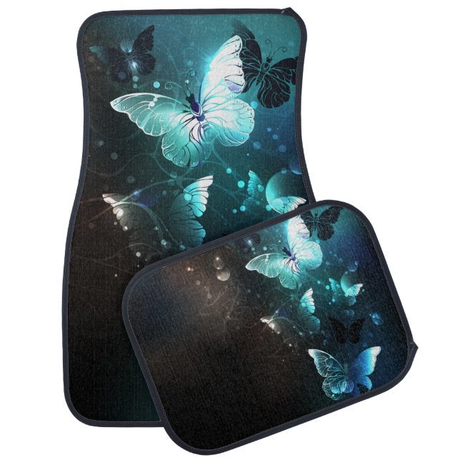 Mint Night Butterflies Car Floor Mat (Set)