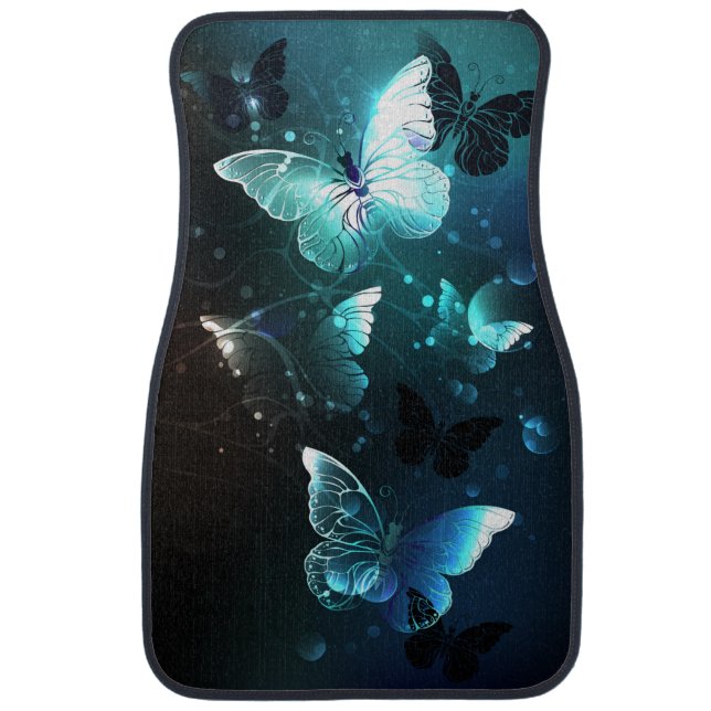 Mint Night Butterflies Car Floor Mat (Front)