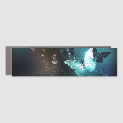 Mint Night Butterflies Car Magnet