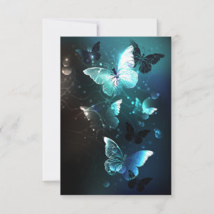 Mint Night Butterflies Card