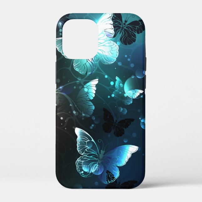 Mint Night Butterflies Case-Mate iPhone Case (Back)