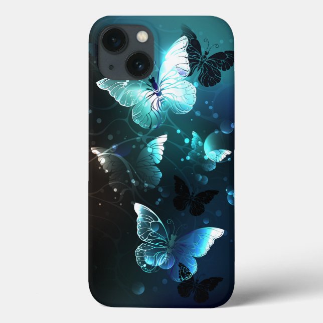 Mint Night Butterflies Case-Mate iPhone Case (Back)