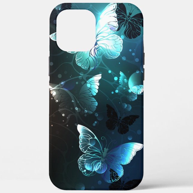 Mint Night Butterflies Case-Mate iPhone Case (Back)