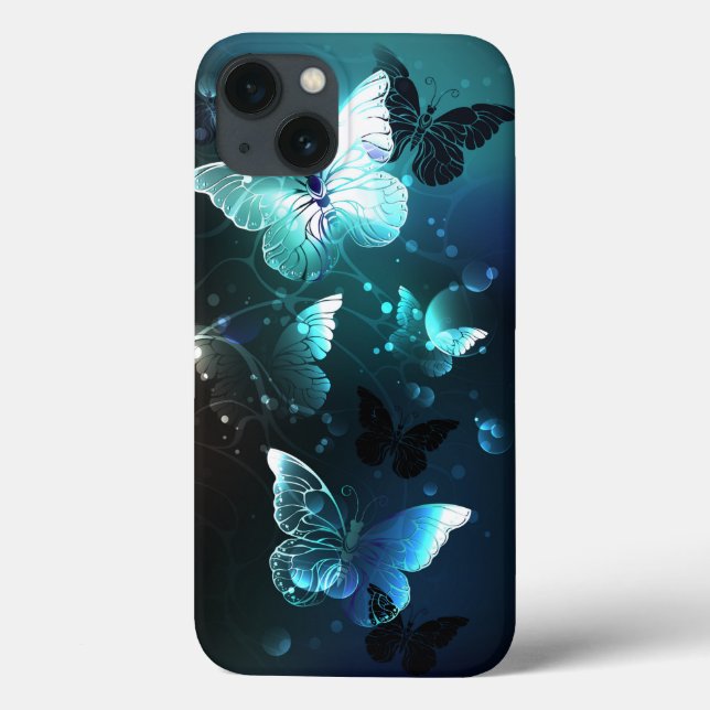 Mint Night Butterflies Case-Mate iPhone Case (Back)