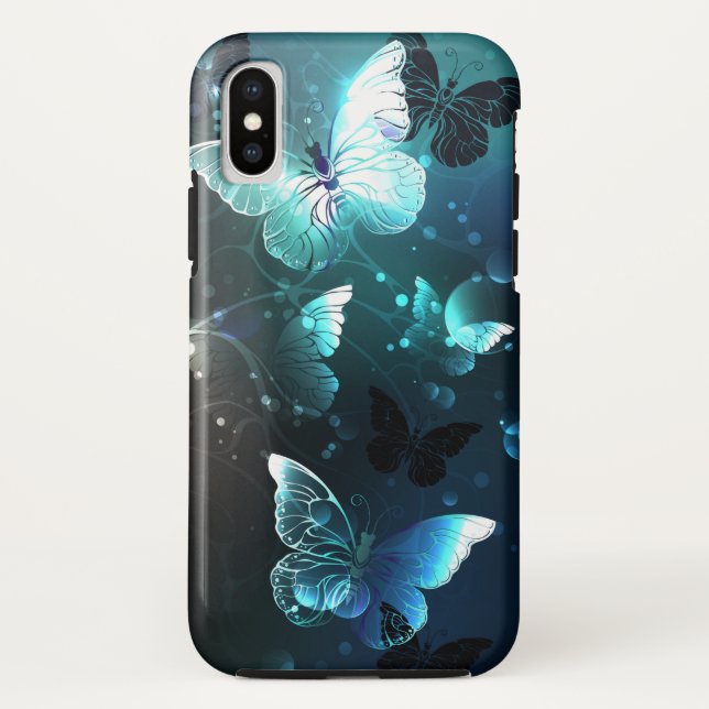 Mint Night Butterflies Case-Mate iPhone Case (Back)