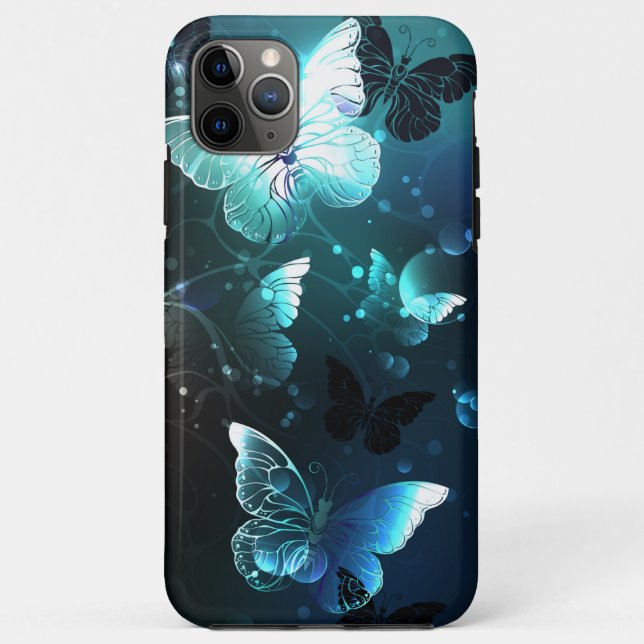 Mint Night Butterflies Case-Mate iPhone Case (Back)