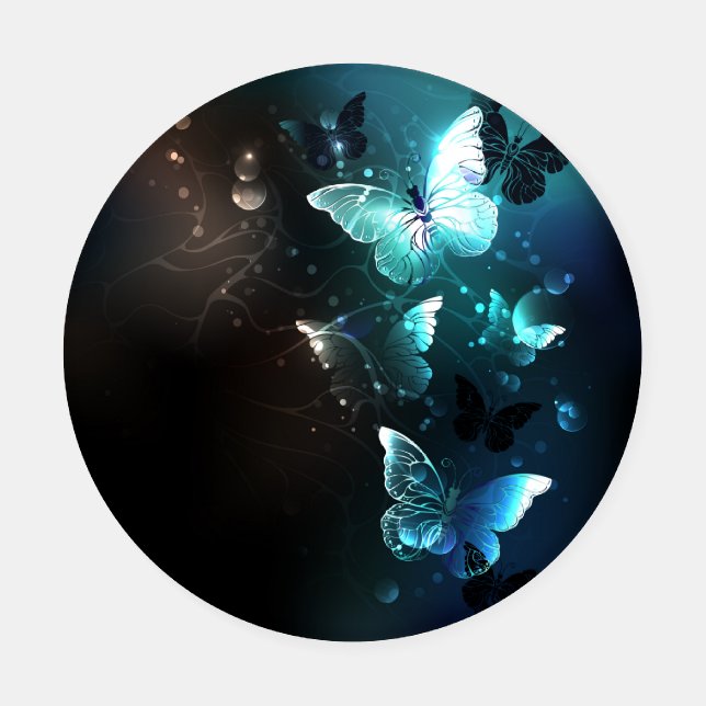 Mint Night Butterflies Coaster Set (Single)