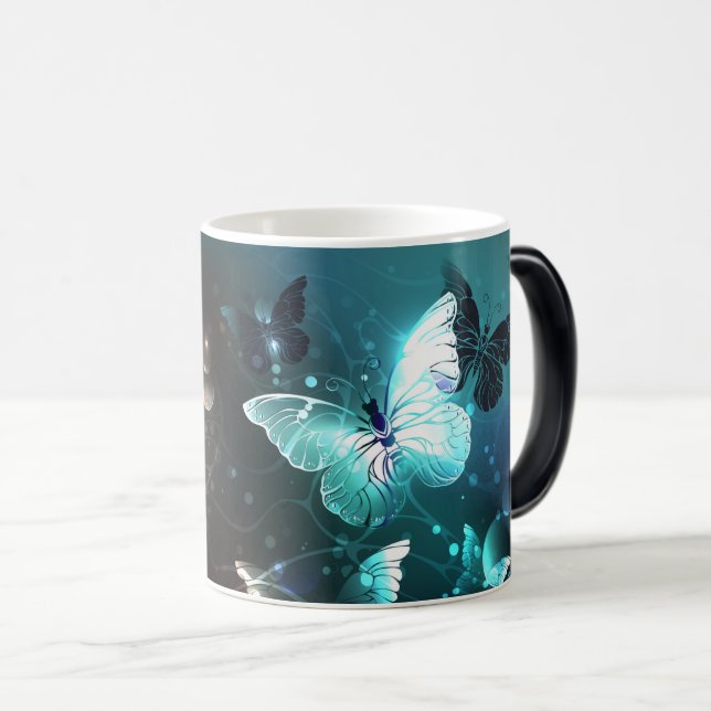 Mint Night Butterflies Color Morph Mug (Front Right)