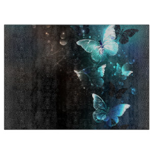 Mint Night Butterflies Cutting Board