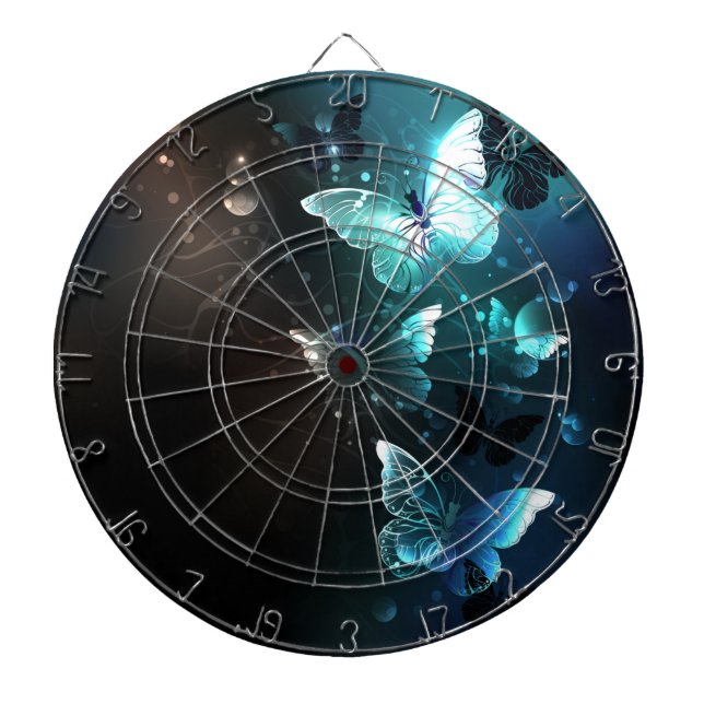 Mint Night Butterflies Dart Board (Front)