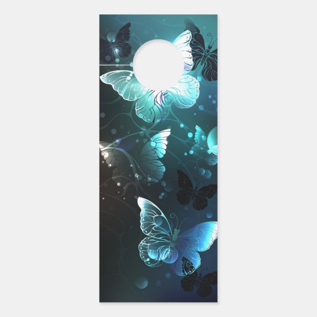 Mint Night Butterflies Door Hanger (Front)