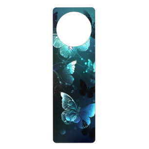 Mint Night Butterflies Door Hanger