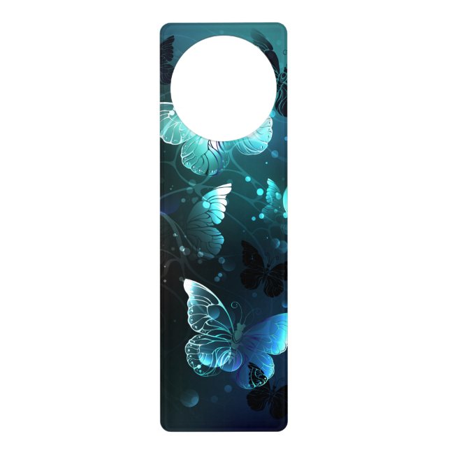 Mint Night Butterflies Door Hanger (Front)