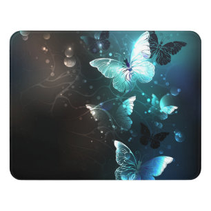 Mint Night Butterflies Door Sign