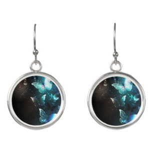 Mint Night Butterflies Earrings