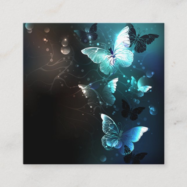 Mint Night Butterflies Enclosure Card (Front)