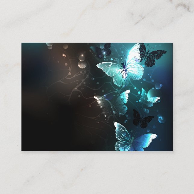 Mint Night Butterflies Enclosure Card (Front)