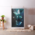 Mint Night Butterflies Fabric