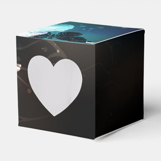 Mint Night Butterflies Favor Boxes (Front Side)