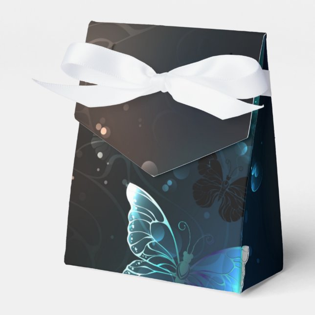 Mint Night Butterflies Favor Boxes (Front Side)