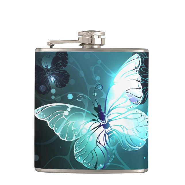 Mint Night Butterflies Flask (Front)