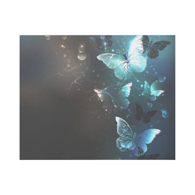 Mint Night Butterflies Gallery Wrap (Front)