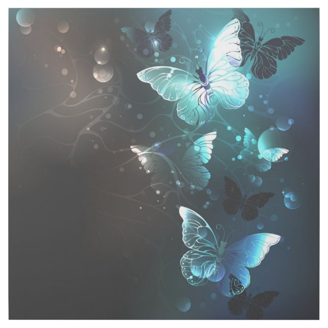 Mint Night Butterflies Gallery Wrap (Front)