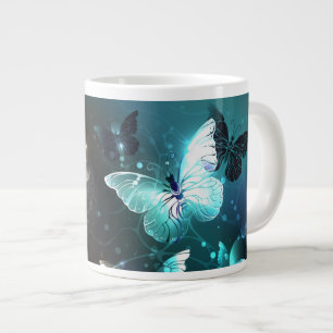 Mint Night Butterflies Giant Coffee Mug