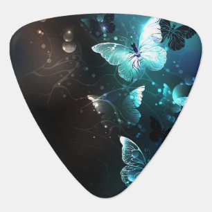 Mint Night Butterflies Guitar Pick