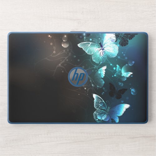 Mint Night Butterflies HP Laptop Skin