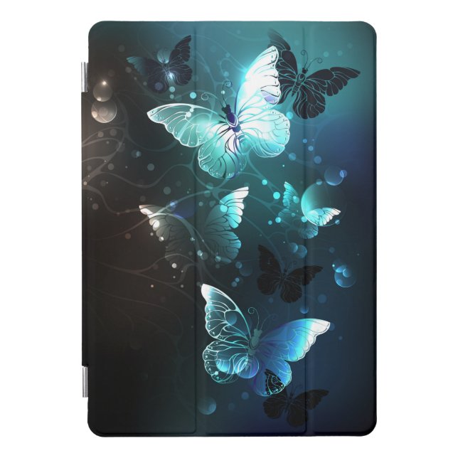 Mint Night Butterflies iPad Pro Cover (Front)