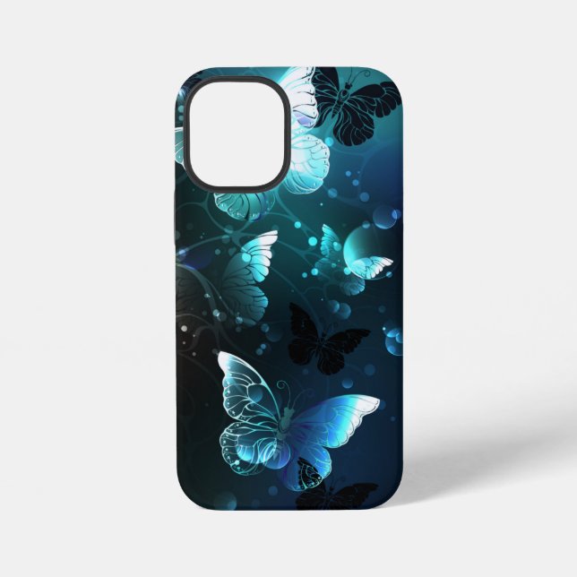 Mint Night Butterflies Iphone Case (Back)