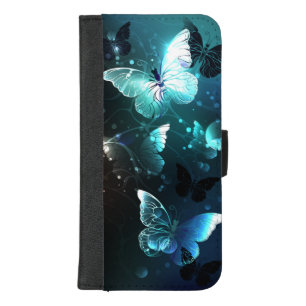 Mint Night Butterflies iPhone 8/7 Plus Wallet Case