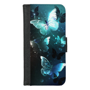 Mint Night Butterflies iPhone 8/7 Wallet Case