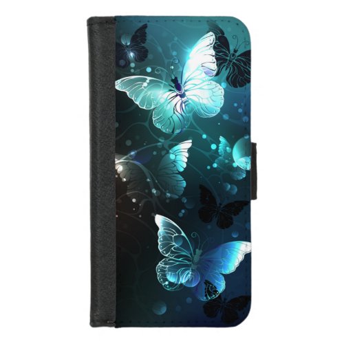 Mint Night Butterflies iPhone 87 Wallet Case