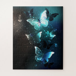 Mint Night Butterflies Jigsaw Puzzle