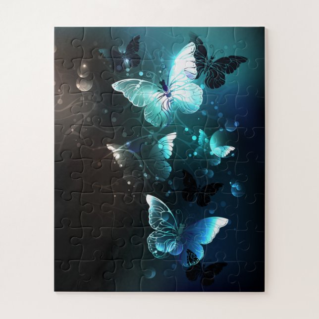 Mint Night Butterflies Jigsaw Puzzle (Vertical)