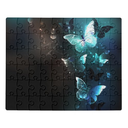 Mint Night Butterflies Jigsaw Puzzle