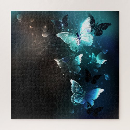 Mint Night Butterflies Jigsaw Puzzle