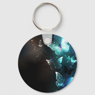 Mint Night Butterflies Keychain