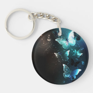 Mint Night Butterflies Keychain