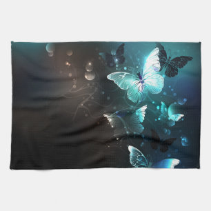 Mint Night Butterflies Kitchen Towel