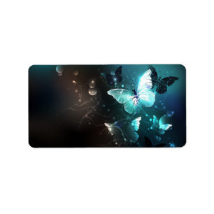 Mint Night Butterflies Label