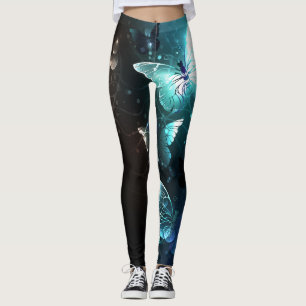 Mint Night Butterflies Leggings