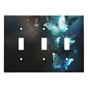 Mint Night Butterflies Light Switch Cover