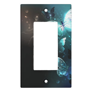 Mint Night Butterflies Light Switch Cover