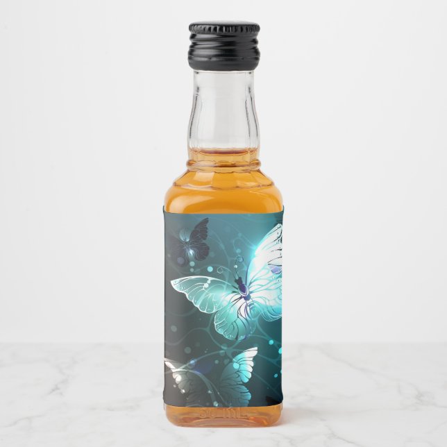 Mint Night Butterflies Liquor Bottle Label (Front)