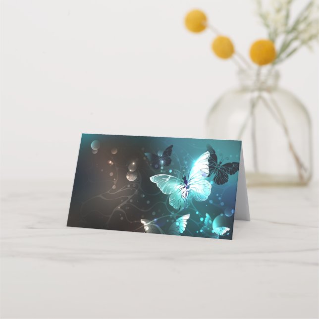 Mint Night Butterflies Loyalty Card (Front)