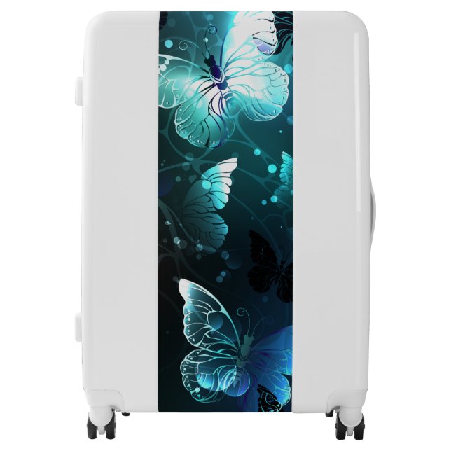 Mint Night Butterflies Luggage (Front)